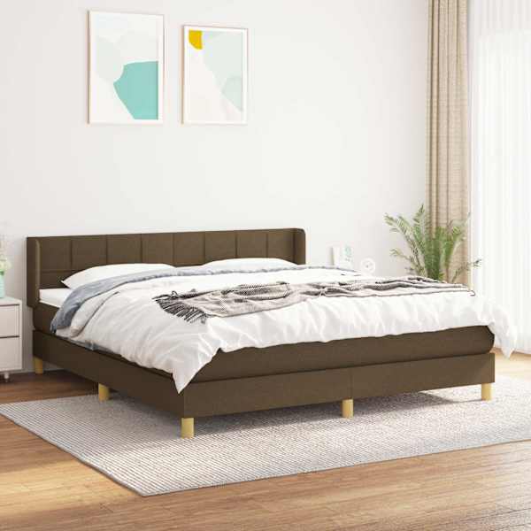 Kontinentaalvoodi koos madratsiga, tumepruun, 180 × 200 cm, kangas — mudel 3130292