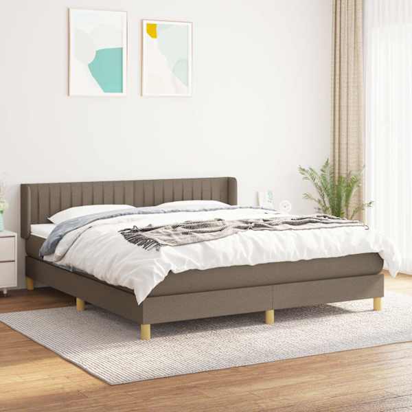 Kontinentaalvoodi koos 2 madratsiga, pruunikashall, 200 × 200 cm, kangas — mudel 3130461
