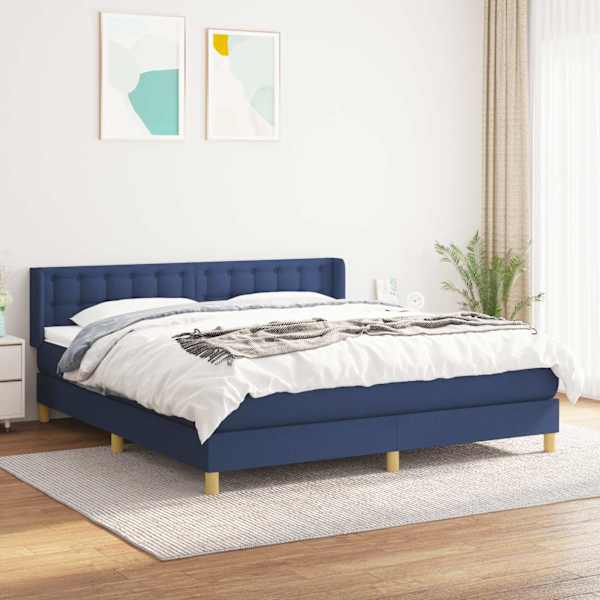 Kontinentaalvoodi koos madratsiga, sinine, 180 × 200 cm, kangas — mudel 3130615