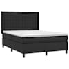 Kontinentaalvoodi koos madratsiga, must, 140 × 190 cm, kunstnahk — mudel 3132495