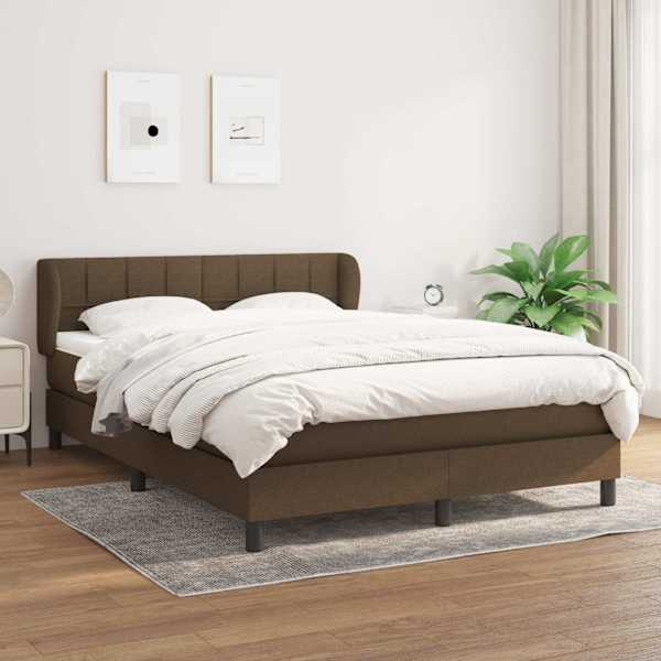 Kontinentaalvoodi koos madratsiga, tumepruun, 140 × 200 cm, kangas — mudel 3126248