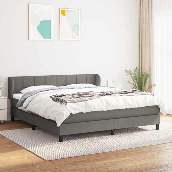 Kontinentaalvoodi koos madratsiga, tumehall, 180 × 200 cm, kangas — mudel 3126262