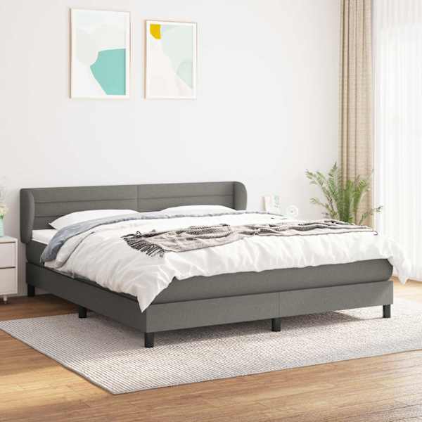 Kontinentaalvoodi koos madratsiga, tumehall, 160 × 200 cm, kangas — mudel 3126334