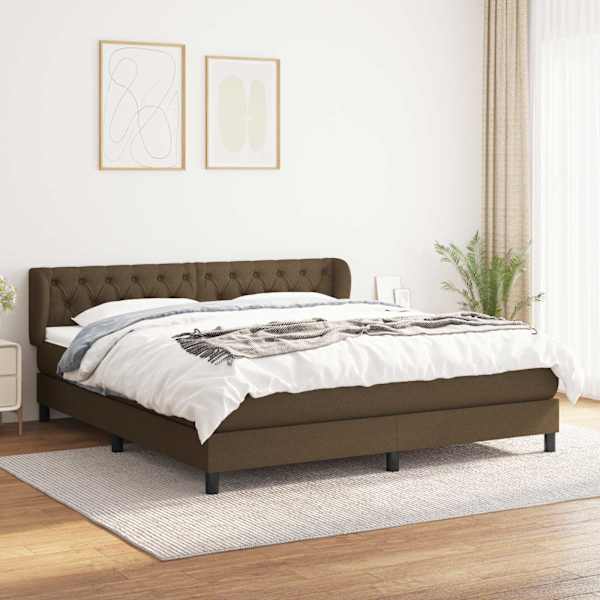 Kontinentaalvoodi koos madratsiga, tumepruun, 160 × 200 cm, kangas — mudel 3126496