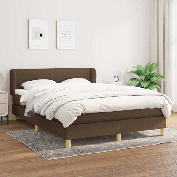 Kontinentaalvoodi koos madratsiga, tumepruun, 140 × 200 cm, kangas — mudel 3126648