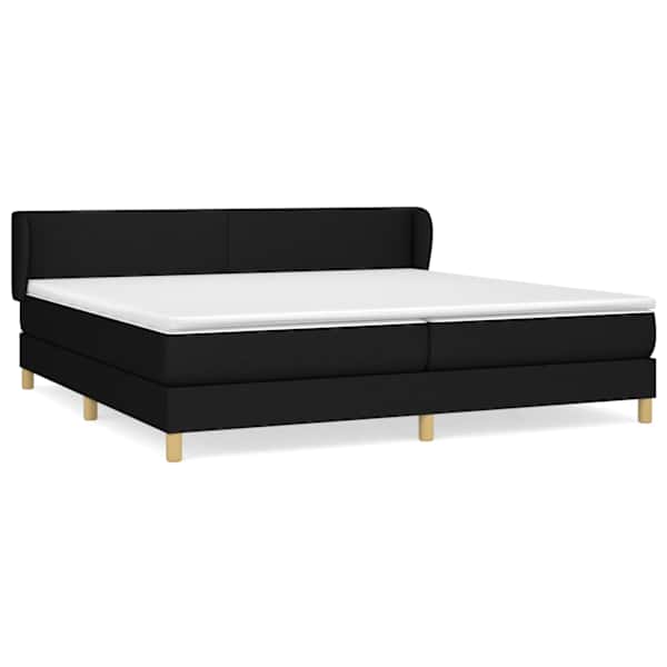 Kontinentaalvoodi koos 2 madratsiga, must, 200 × 200 cm, kangas — mudel 3126671
