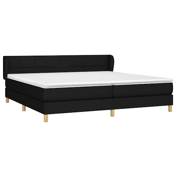 Kontinentaalvoodi koos 2 madratsiga, must, 200 × 200 cm, kangas — mudel 3126831