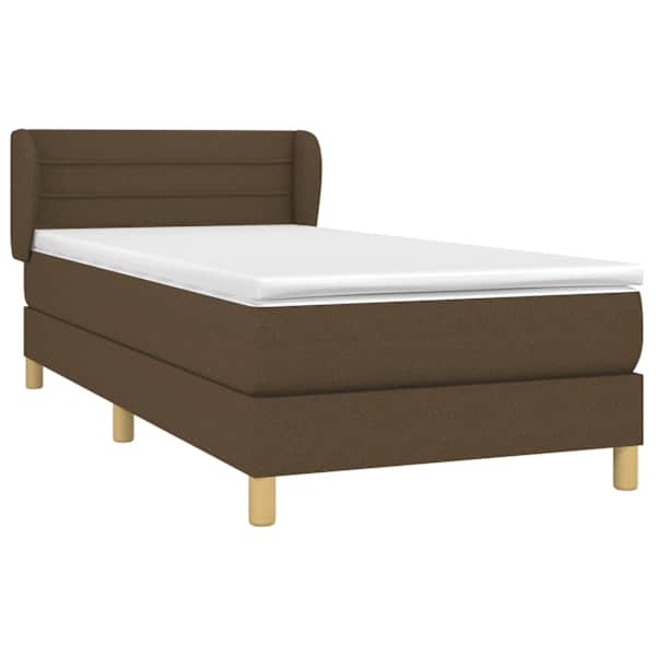 Kontinentaalvoodi koos madratsiga, tumepruun, 90 × 200 cm, kangas — mudel 3126856
