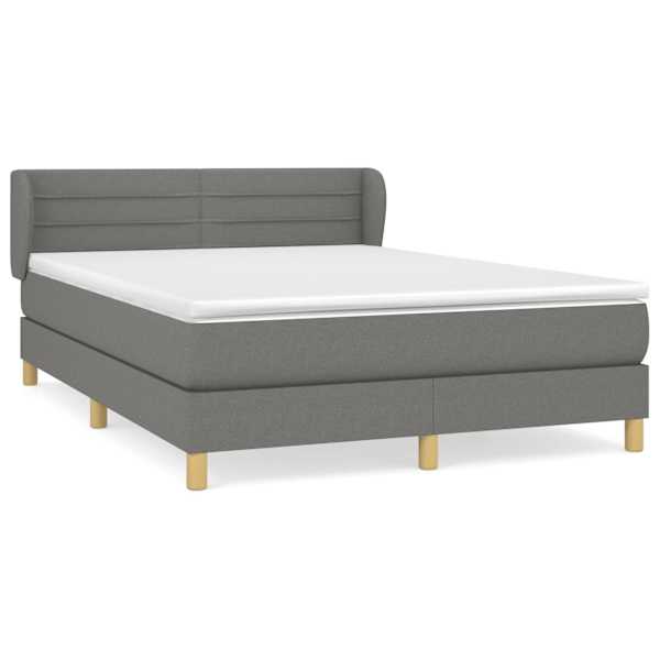 Kontinentaalvoodi koos madratsiga, tumehall, 140 × 200 cm, kangas — mudel 3126886