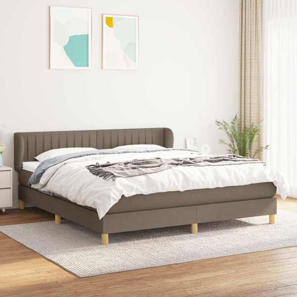 Kontinentaalvoodi koos madratsiga, pruunikashall, 180 × 200 cm, kangas — mudel 3126985
