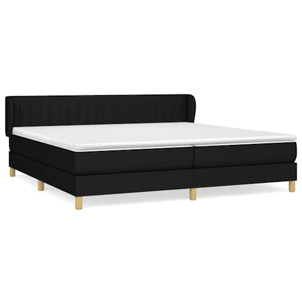 Kontinentaalvoodi koos 2 madratsiga, must, 200 × 200 cm, kangas — mudel 3126991
