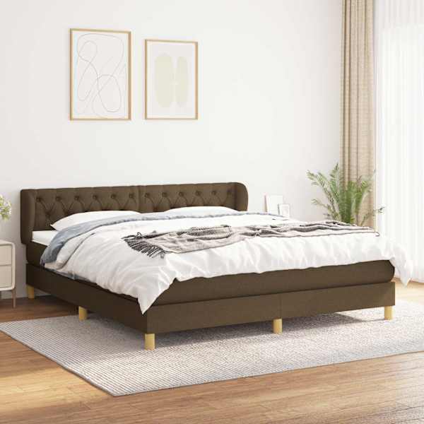 Kontinentaalvoodi koos madratsiga, tumepruun, 160 × 200 cm, kangas — mudel 3127056