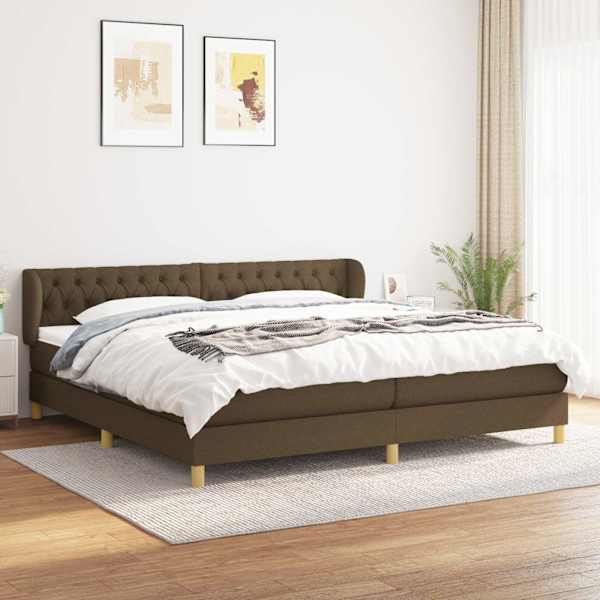 Kontinentaalvoodi koos 2 madratsiga, tumepruun, 200 × 200 cm, kangas — mudel 3127072