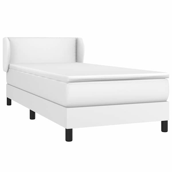 Kontinentaalvoodi koos madratsiga, valge, 100 × 200 cm, kunstnahk — mudel 3127236