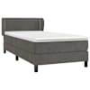 Kontinentaalvoodi koos madratsiga, tumehall, 100 × 200 cm, samet — mudel 3127416