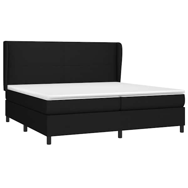 Kontinentaalvoodi koos 2 madratsiga, must, 200 × 200 cm, kangas — mudel 3127831
