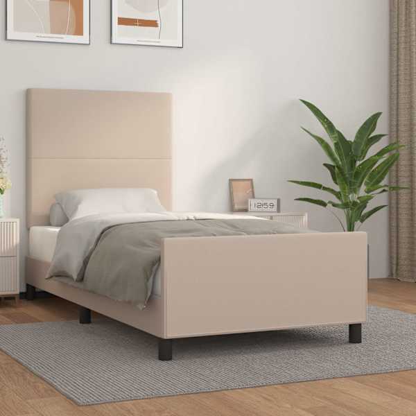 Voodiraam peatsiga, cappuccino, 90 × 200 cm — mudel 3125432
