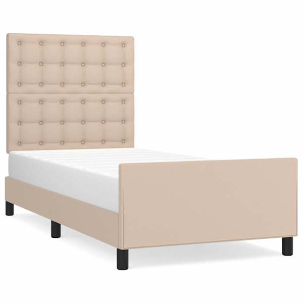 Voodiraam peatsiga, cappuccino, 90 × 200 cm — mudel 3125554
