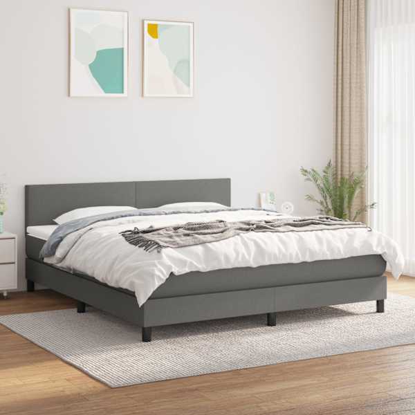 Kontinentaalvoodi koos madratsiga, tumehall, 180 × 200 cm, kangas — mudel 3139914