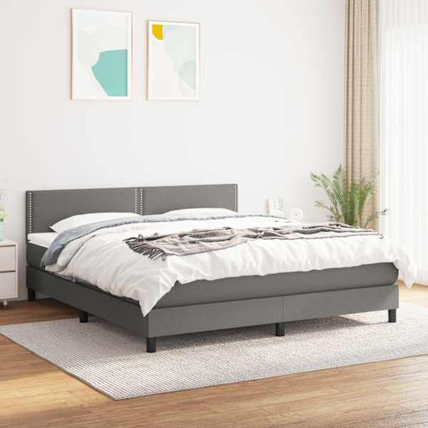Kontinentaalvoodi koos madratsiga, tumehall, 180 × 200 cm, kangas — mudel 3139994