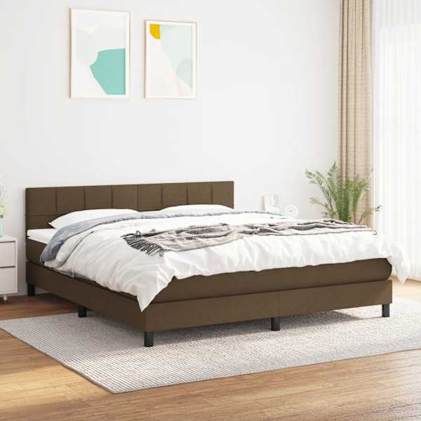 Kontinentaalvoodi koos madratsiga, tumepruun, 160 × 200 cm, kangas — mudel 3140068