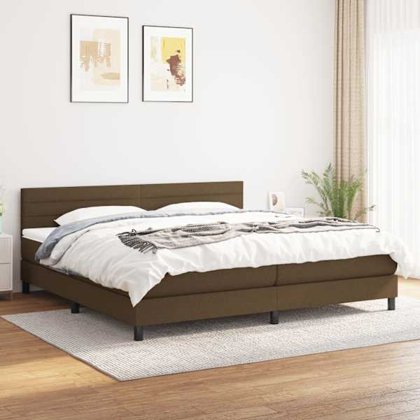 Kontinentaalvoodi koos 2 madratsiga, tumepruun, 200 × 200 cm, kangas — mudel 3140164