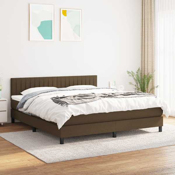 Kontinentaalvoodi koos madratsiga, tumepruun, 180 × 200 cm, kangas — mudel 3140236
