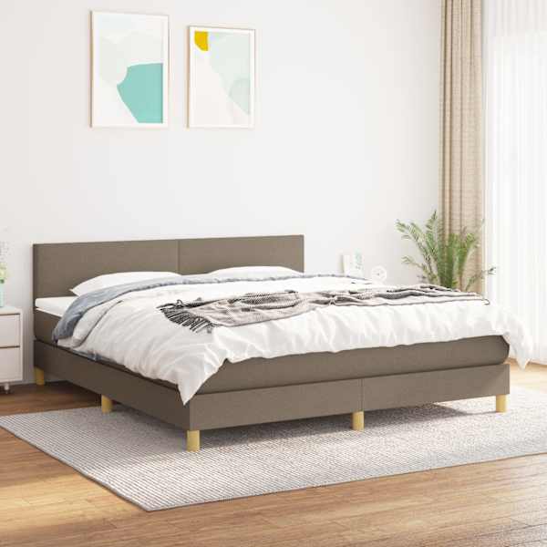 Kontinentaalvoodi koos madratsiga, pruunikashall, 180 × 200 cm, kangas — mudel 3140477