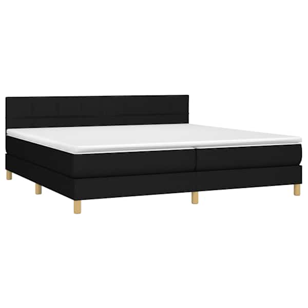 Kontinentaalvoodi koos 2 madratsiga, must, 200 × 200 cm, kangas — mudel 3140643