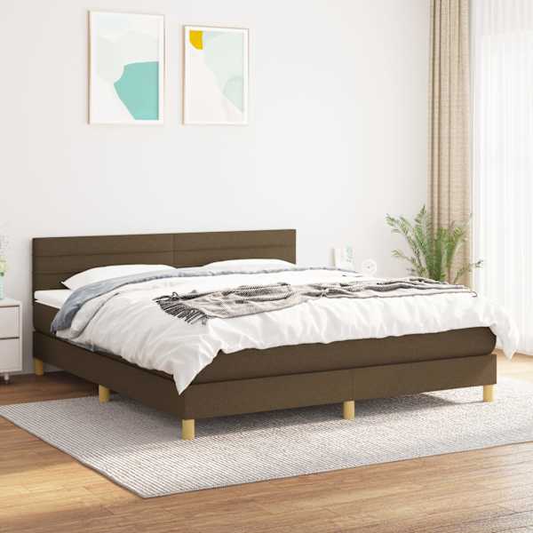 Kontinentaalvoodi koos madratsiga, tumepruun, 180 × 200 cm, kangas — mudel 3140716