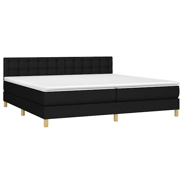 Kontinentaalvoodi koos 2 madratsiga, must, 200 × 200 cm, kangas — mudel 3140963