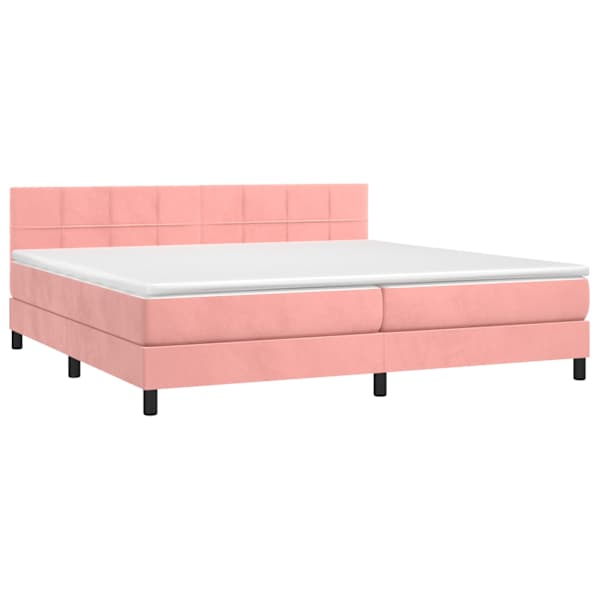 Kontinentaalvoodi koos 2 madratsiga, roosa, 200 × 200 cm, samet — mudel 3141328