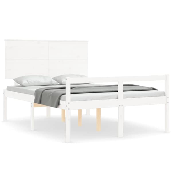 Voodiraam peatsiga, valge, 120 × 200 cm — mudel 3195477