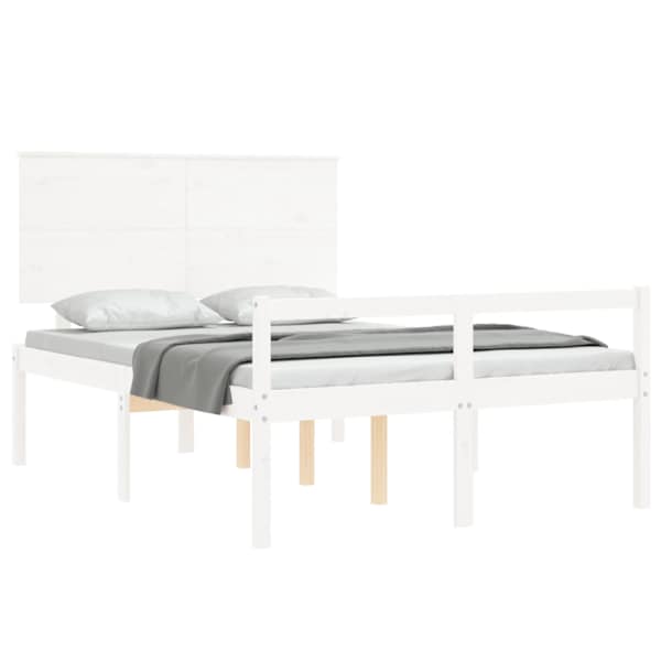 Voodiraam peatsiga, valge, 120 × 200 cm — mudel 3195477