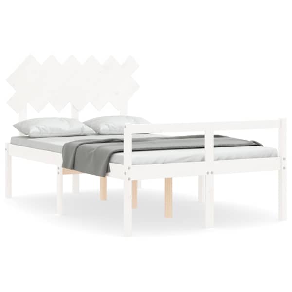 Voodiraam peatsiga, valge, 120 × 190 cm — mudel 3195517