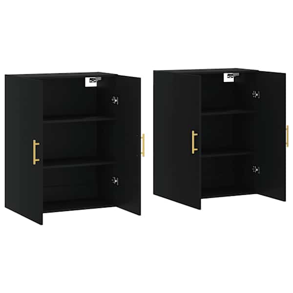 Seinakapid 2 tk, must, 69,5 × 34 × 90 cm