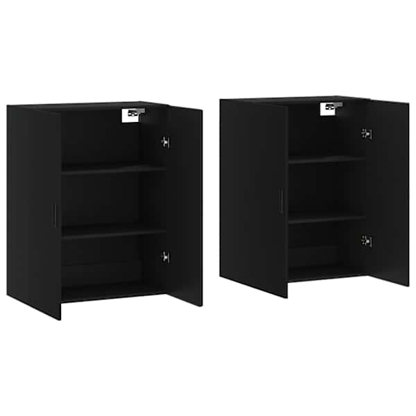 Seinakapid 2 tk, must, 69,5 × 34 × 90 cm