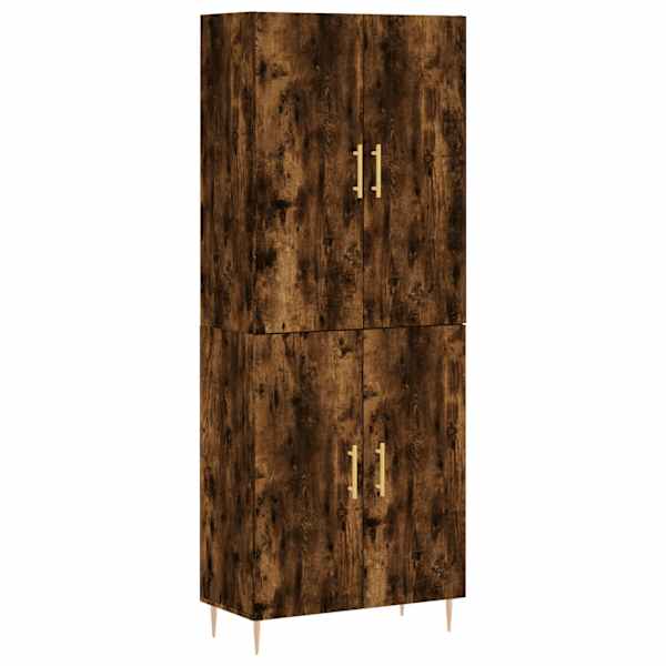 Kõrge kapp, suitsutatud tamm, 69,5 × 34 × 180 cm, tehispuit