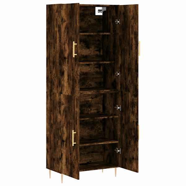 Kõrge kapp, suitsutatud tamm, 69,5 × 34 × 180 cm, tehispuit
