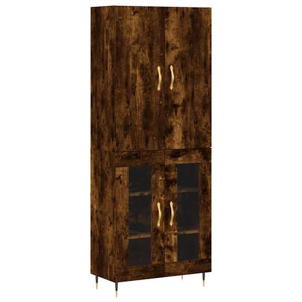Kõrge kapp, suitsutatud tamm, 69,5 × 34 × 180 cm, tehispuit