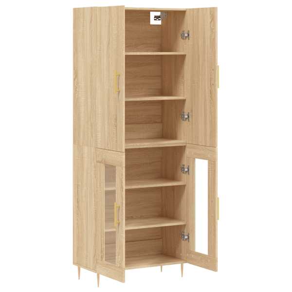 Kõrge kapp, Sonoma tamm, 69,5 × 34 × 180 cm, tehispuit