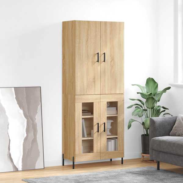 Kõrge kapp, Sonoma tamm, 69,5 × 34 × 180 cm, tehispuit