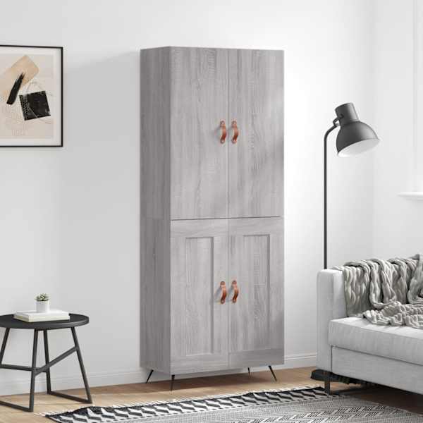 Kõrge kapp, hall Sonoma tamm, 69,5 × 34 × 180 cm, tehispuit