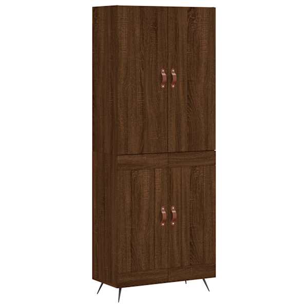 Kõrge kapp, pruun tamm, 69,5 × 34 × 180 cm, tehispuit