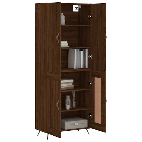 Kõrge kapp, pruun tamm, 69,5 × 34 × 180 cm, tehispuit