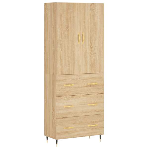 Kõrge kapp, Sonoma tamm, 69,5 × 34 × 180 cm, tehispuit