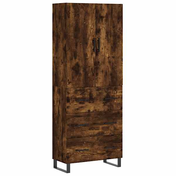 Kõrge kapp, suitsutatud tamm, 69,5 × 34 × 180 cm, tehispuit