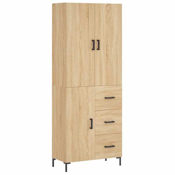 Kõrge kapp, Sonoma tamm, 69,5 × 34 × 180 cm, tehispuit