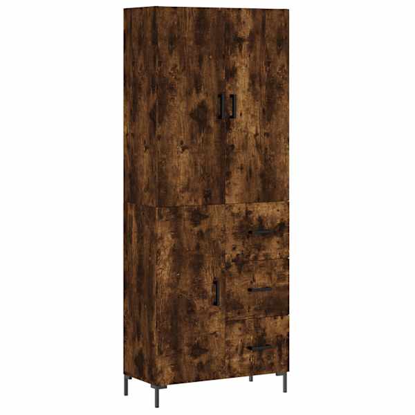 Kõrge kapp, suitsutatud tamm, 69,5 × 34 × 180 cm, tehispuit