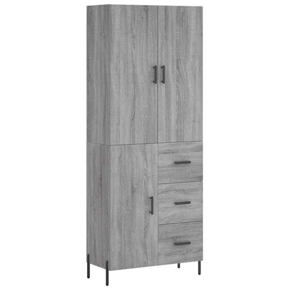 Kõrge kapp, hall Sonoma tamm, 69,5 × 34 × 180 cm, tehispuit